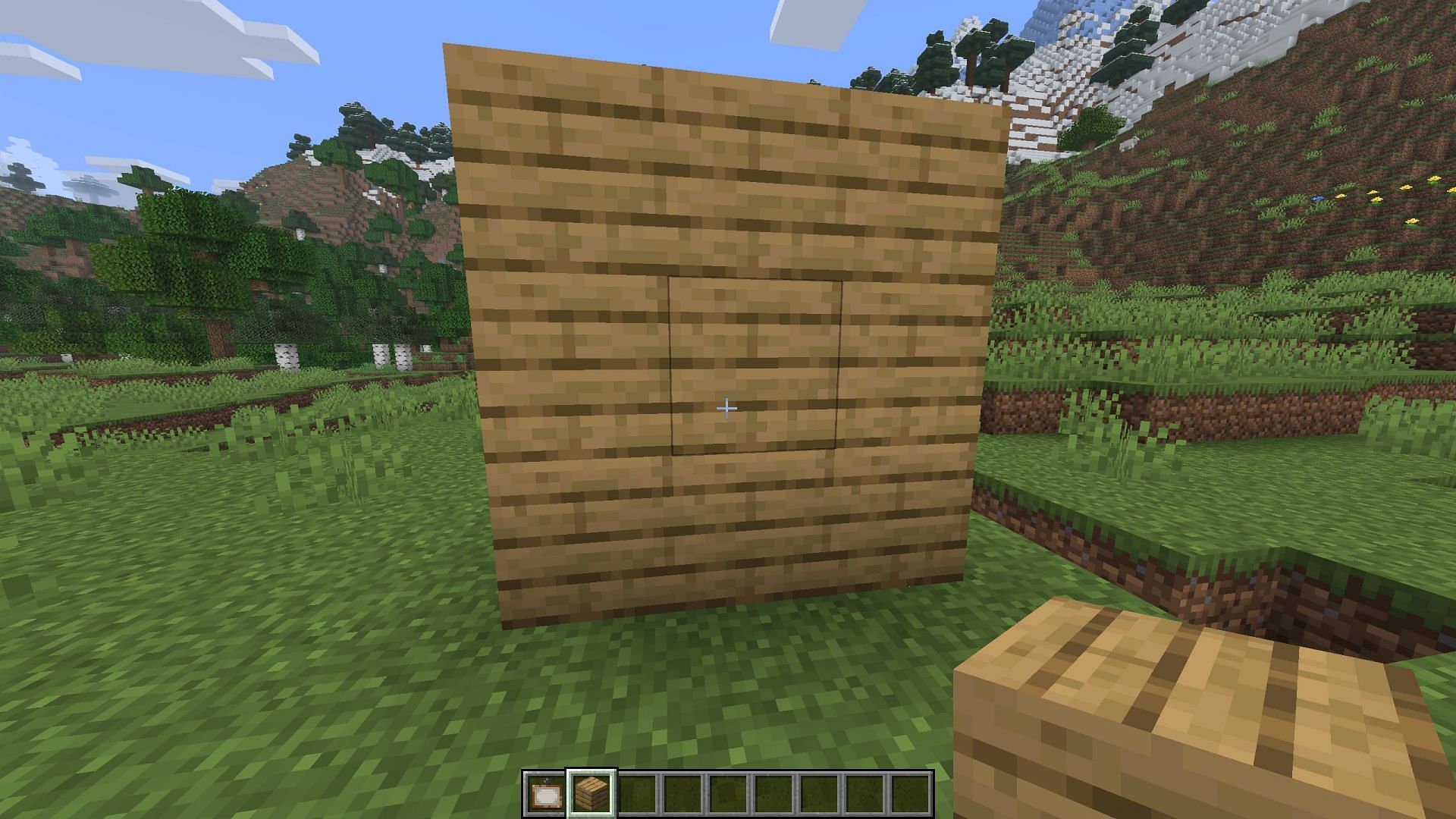 Isolate a 3x3 block wall to only place a 3x3 painting (Image via Sportskeeda Gaming || Mojang Studios)